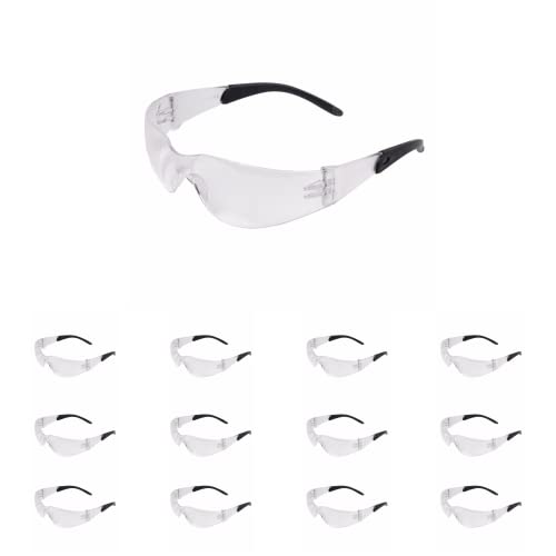 ATERET Protective Polycarbonate Safety Glasses w/TPR Coated Temples For Safety Protection - color: Clear/Core, size: 36 pairs