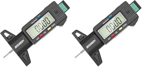 GODESON Tire Tread Depth Gauge,Digital Tire Tread Depth Gauge in 1Inch/25.4mm with Color-Coded Bar, Easy Read Tire Depth Gauge for Cars, Trucks, Motorcycles (Pack of 2) - size: Pack of 2, style: Digital Tire Tread Depth Gauge