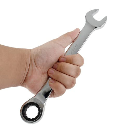 2 Pcs 13mm Ratchet Wrench Metric Ratcheting Wrench Set with 5° Movement and Hardened & 72 Teeth for Projects Metric Tight Spaces - size: 13 mm
