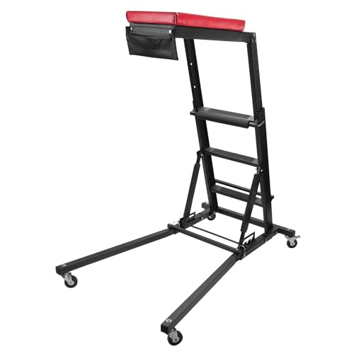 Performance Tool W85038 High Top Adjustable Creeper to Work On Vehicles, Black/Red, 45-66-inch Height - style: High Top Adjustable Creeper