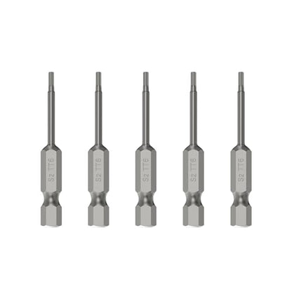 5PCS T6 Magnetic Tamper Proof Torx Screwdriver Bits, 1/4 Inch Hex Shank 2.6 Inch Length S2 Steel Security Drill Torx Head Drill Screw Driver Tools(65mm Long, Star 6 Point) - size: T6