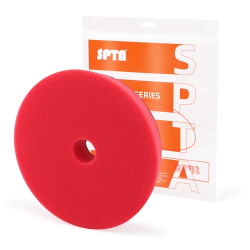 SPTA Red T10 Ultra-Fine Finishing Foam Polishing Pads, 1Pc 6.5 Inch Face for 6 Inch 150mm Backing Plate Compound Buffing Sponge Pads for Car Buffer Polisher Compounding, Polishing and Waxing -FPBFS6R - color: 1pc Red T10 Ultra-fine Finishing Pad, size: 6