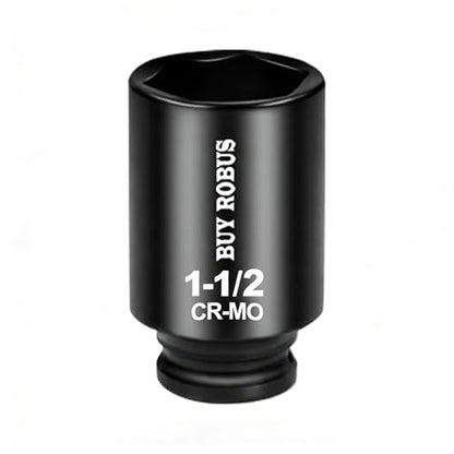 1-1/2'' Socket 1/2 Drive Deep Impact SAE Socket, 6 Point CR-MO for Easy Removal of Axle Nut - size: 1-1/2 socket