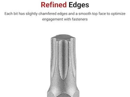 TEKTON Long Torx Bit Socket Set with Rail, 10-Piece | SHB90109 - size: 10-Piece (T6-T30)