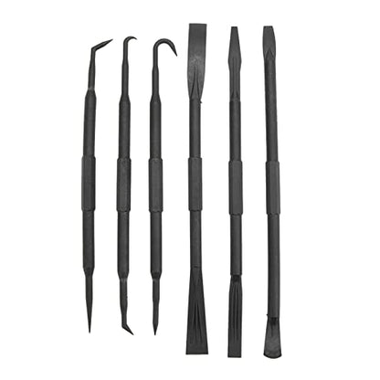 Pick And Hook Set,6PCS/Set Prying Hook Set Double Ended ABS Plastic Black for Removing O Ring Sealing Accessories Pry Kit Prying Hook Set Dual End Dis pry tool kit non marring pry