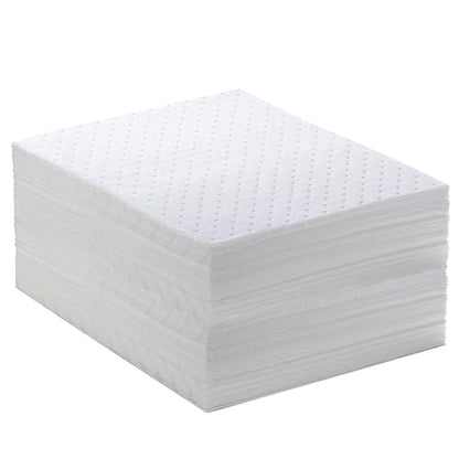 Spill Absorbent Pads 15" x 20" Heavyweight Oil Absorbing Mats,White Absorbing Heavy Weight Oil-Only Absorbent Mat Pad (30PCS) - size: 30PCS