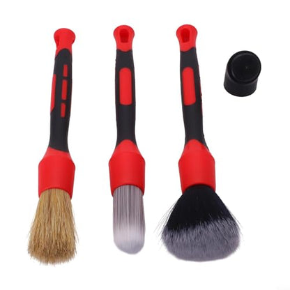 Car Detailing Brushes Set for Interior for Cleaning - Soft Bristle Auto Detail Kit for Vents Dash Console - Scratch-Free Tool for Cars Trucks SUVs
