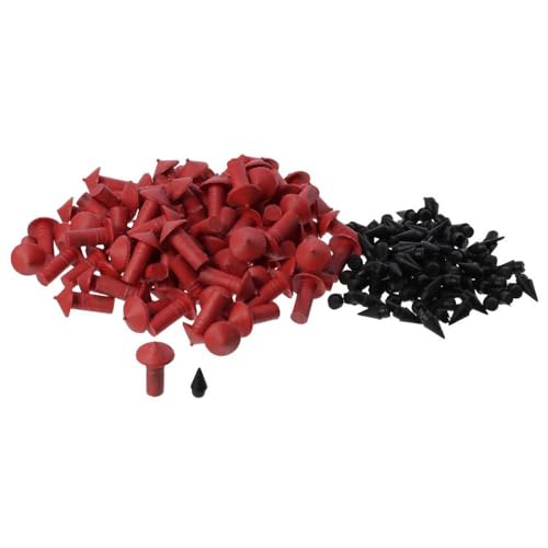 BYOBYO 180pcs Mushroom Shaped Tire Repair Insert Plugs Kits, Red Black Universal Rubber Replacement Sockets Tool for Motorcycle Tires