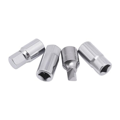 18pcs Oil Drain Pipe Plug Hexagon Square Socket Key Removal Tool Set 3/8'' Drive
