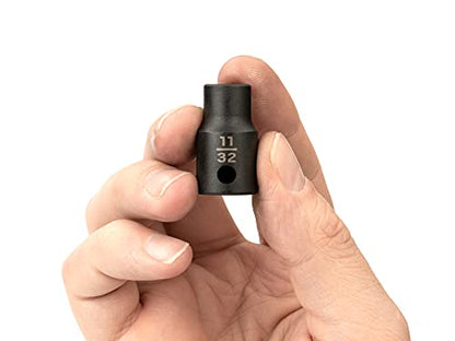 TEKTON 3/8 Inch Drive x 11/32 Inch Shallow 6-Point Impact Socket | SID12009 - size: 11/32-Inch, style: Shallow