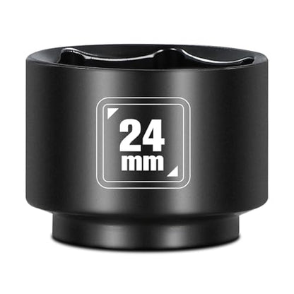 BLACKROBOT 24mm Low Profile Oil Filter Socket, 3/8" Drive 6-Point Oil Filter Cap Remover and Installer Tool, Chrome Vanadium Steel - size: 24mm