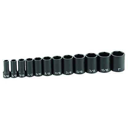 Grey Pneumatic (1213SD) 3/8" Drive 12-Piece Semi-Deep Standard Socket Set - style: 12 Piece Semi-Deep Standard Set