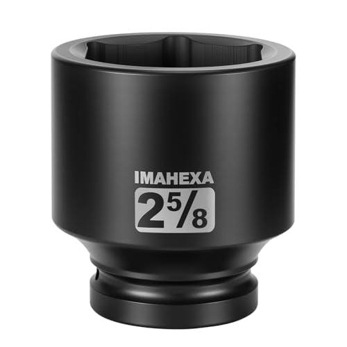 1" Drive Shallow Impact Socket,2-5/8 Inch SAE Jumbo Socket,CR-MO 6 Point for Easy Removal of Large Axle Nut（SAE) - size: 1 Inch Shallow 2-5/8", style: 1"Drive Shallow Impact Socket