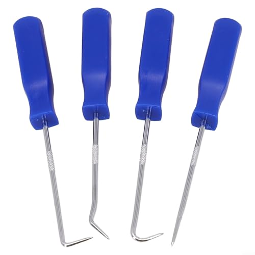 FABULETTA 4-Piece Car Pick and Hook Set for O-Ring Oil Seal Gasket Removal, Hardened Steel Shaft with Grip Handle, Straight 90 Degree Angled Tools for Auto Repair
