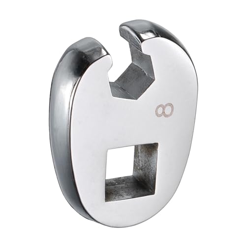 HARFINGTON Drive Crowfoot Wrench 3/8" Drive 8mm Metric Fractional Crowfoot Flare Nut Wrench 40Cr Chrome Plated Open End Crowfoot Wrench for Mechanics Automotive Repair Work - size: 8mm