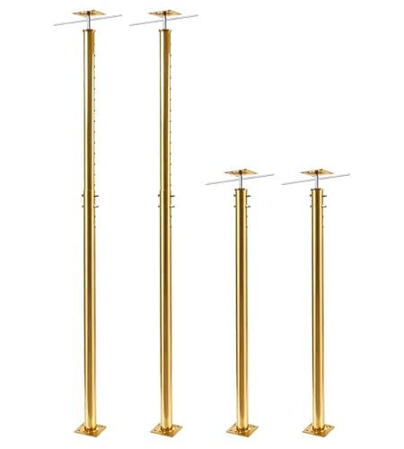 2-Pack Adjustable Jack Post, 55" to 99" Floor Pole Jack with Turning Bar, Heavy Duty House Floor & Beam Support for Basement, Crawlspace, Leveling, Roof Framing, Construction, Golden - color: Golden, size: 55"- 99"