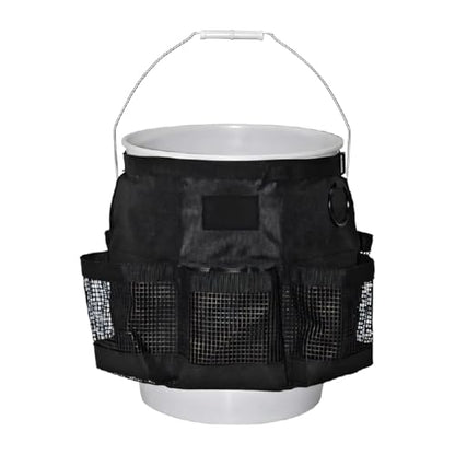 5 Gallon Bucket Tool Organizer Bag with Mesh Storage Pockets | Multi-Purpose Car Bucket Wash Tool, Universal Vehicle Cleaning Supplies Accessories for Home, Gardening, Fishing