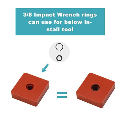 (10 Sets) 3/8" Impact Wrench Retaining Rings with O-Ring, Compatible with Electric/Pneumatic Cordless Wrench, Including Retainer Ring Anvil Install Tool - size: (10 Sets) 3/8" Retaining Rings with O-Ring & Tool
