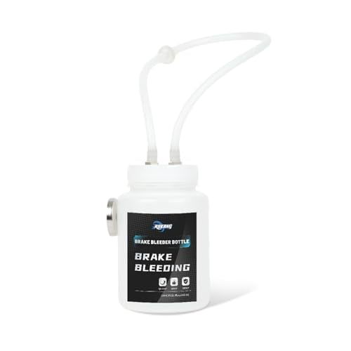 RUKANG 16.9 Oz Automotive Brake Bleeder Kit with One Way Check Valve & 20.5 inch Extended Hose, Magnetic Bleeder Bottle Hands-Free Brake Fluid Bleeding Tool