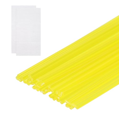 MECCANIXITY 20pcs Plastic Welding Rods, 8 Inch PP Welding Repair Strips Welder Rods with Reinforcing Mesh for Car Bumpers, Kayak Repair, Plastic Welder, Yellow - color: Yellow, size: 20cm