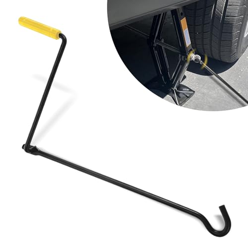 Car Scissor Jack Handle, Auto Tire Wheel Jack Lug Wrench, High Carbon Steel Hand Cranked Lift Jack Handle, Universal Trailer Jack Repair Replacement Accessories for Cars, Trucks, SUVs