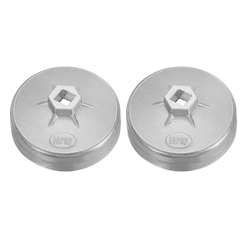 HARFINGTON 2pcs Oil Filter Cap Wrench 15 Flute 100 x 44 x 95mm (WxHxID) 1/2" Square Drive Aluminum Cup Type Drive Metric Oil Filter Socket Removal Tool for Engine Conduit Fittings - size: 15 Flute 100 x 44 x 95mm