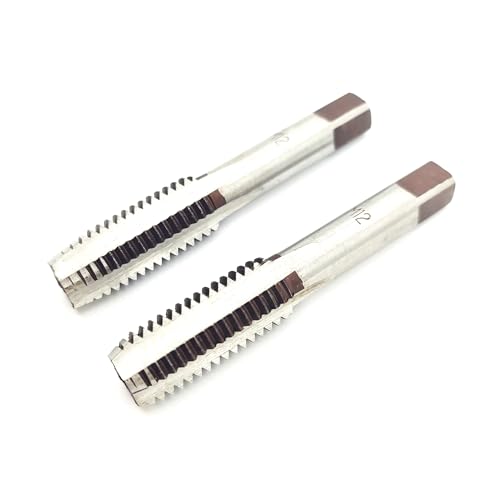 AtticZone M12 x 1.75 Metric Hand Thread Tap, Right Hand, Alloy Tool Steel, 1 Taper Tap, 1 Plug Tap for Metal Working DIY Industrial - size: M12x1.75