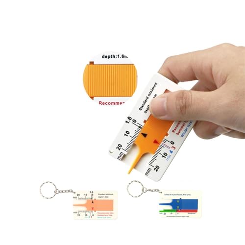 Generic Tread Depth Gauge for Tyres,Tyre Tread Depth Gauge, Auto Car Tyre Tread Depth Gauge Caliper Tire Ruler Vernier Depth Indicator Tire Wheel easure Tool (Yellow) - color: Yellow