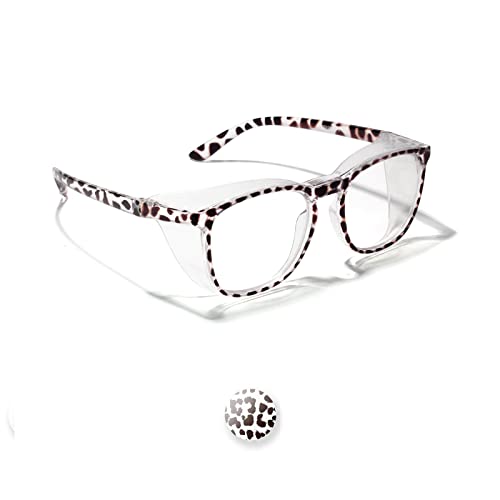 LianSan Oversize Anti-Fog Safety Glasses for Nurses, Z87.1 Certified Goggles for Women, Square UV Protection - color: Tinted