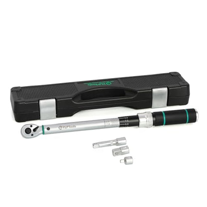 4-Piece Torque Wrench Set – 3/8" Drive Click Torque Wrench (10–80 ft-lb), 1/4" & 1/2" Drive Adapters, 3-Inch Extension Bar, ±3% Accuracy, Chrome Vanadium Steel, Includes Storage Case - size: 10-80 ft-lb, style: 3/8-inch