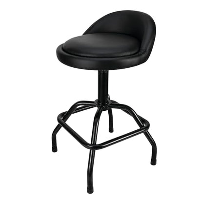 Performance Tool W85011 Pneumatic Swivel Bar Stool with Back Support, 360-Degree Swivel, Heavy Duty Steel Frame, Black - style: Pneumatic Swivel Bar Stool