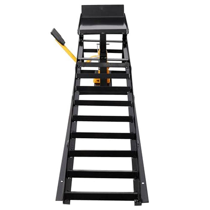 2 Pack Hydraulic Car Ramps with Pedal Auto Car Truck Service Ramps Lifts Low Profile Car Lift Service Ramps Truck Trailer Garage,Height Hydraulic Vehicle Ramps 5 T 10000 LBS (Black) - color: Black