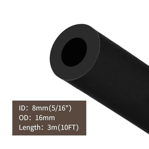 Unicaravan Silicone Vacuum Hose 10FT ID 5/16" (8mm), Wall Thickness 4mm,Matte Black Tubing, Automotive Marine & Industrial Use - size: 5/16" (8mm) - 10FT