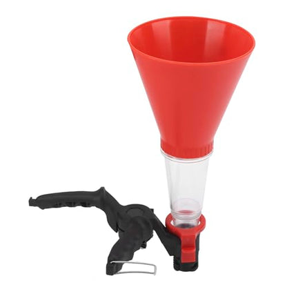 Engine Oil Funnel Kit, 3Pcs Universal Anti Static Engine Oil Funnel Tool, Spill Proof Labor Saving Automotive Funnels Set for Car, Easy to Use 1 Person Design (Red) - color: 1#