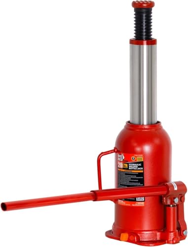 20 Ton Hydraulic Bottle Jack, 40,000 LBS Heavy Duty Welded Steel Auto Lift Jack with Adjustable Height, Overload Protection, Leak-Free Pump, for Truck, RV, Industrial and Garage Use, Red - color: Red