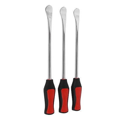 Motorcycle Bikes Tire Spoon Lever Kit, Protective Cover Valve Cores, Steel Spoon Set for Tire Changing Removal, Good Steel Polyurethane