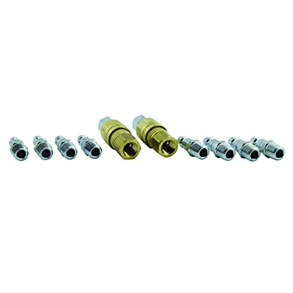 Milton (MK506-2) Inflator Gauge, Blow Gun, and M-Style KWIK-CHANGE Air Coupler & Plug Kit, (14-Piece)