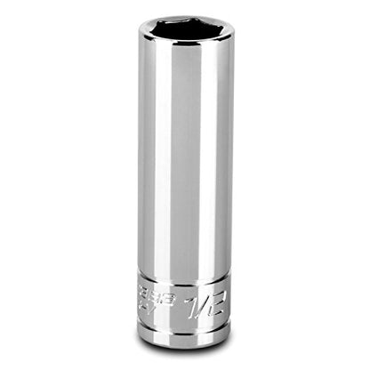 Capri Tools 1/2-Inch Deep Socket, 3/8-Inch Drive, 6-Point, SAE - size: 1/2-Inch