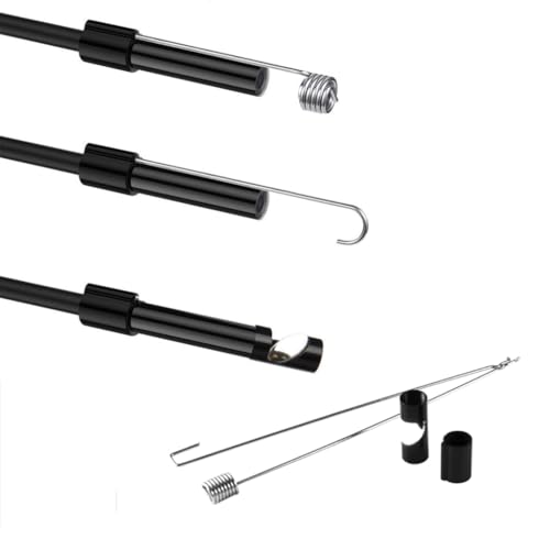 Endoscope Camera with Light, Borescope Tools with 6 Adjustable Led Lights, Endoscope with Semi-Rigid Snake Camera, Ip67-waterproof Inspection Borescope for Phone -16.4ft Dual-Lens (Soft Cord, 1m)