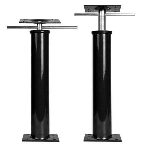 House Jack for Leveling, 15.5"-21" Adjustable Jack Post Basement Floor Jack | 2 Pack Screw Floor Jack Steel Telescoping Jacks, Heavy Duty House Foundation Jack for Leveling Crawlspace Permanent - color: Black, size: 2PC（16"-21")