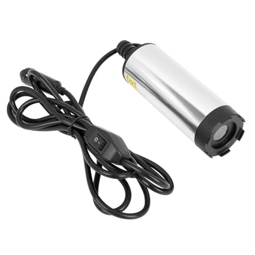 30L/min 12V Fuel Transfer Pump 51mm Portable DC Electric Submersible Pump Diesel Water Oil Transfer Tool Universal Fuel Pump for Car Truck Caravan Marine Boat Oil Extractor Pump
