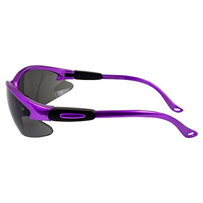 Global Vision Safety Shop Glasses - color: Purple Frame/Smoke Lens