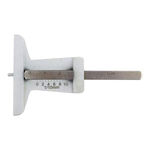 Tire Depth Gauge, Stainless Steel Tyre Depth Ruler Meter Caliper Checker for Car Truck Motorcycle 0-10mm
