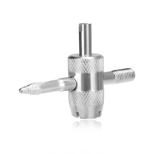 DXNQ 4-Way Valve Core Tool Tire Valve Tools, 4-in-1 Tyre Valve Core Tool Tire Stem Core Wrench, Multifunctional 4 Way Valve Stem Remover Tire Repair Tool for Car Motorcycle Bicycle - color: 1 Pcs