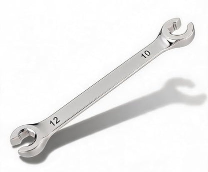 Auniwaig Flare Nut Wrench 10mm x 12mm, Metric, Polished Chrome Plated for Removing or Replacing Nuts on Fuel, Brake or Air Conditioning Lines | 15° Offset Ends, For Auto, Household, DIY Repairs - size: 10x12mm