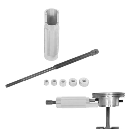 MOTO4U Piston Pin Puller, Plungers Remover Tool Heavy Duty Wrist Pin Puller-Short Skirt Piston Tool with 5 Adapters Piston Bolts (11mm, 13mm, 16mm, 19mm, 22mm) for Small Engine Repairs in Sliver - color: Sliver