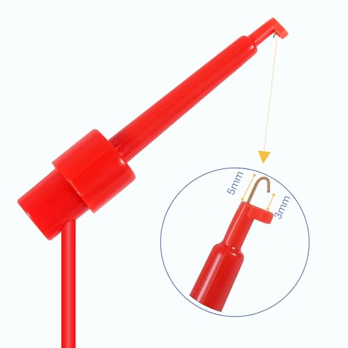 5PCS Test Hook Clips Silicone Test Leads, 20 AWG Multimeter Electrical Test Dual Lead Test Hook Clips for Electronic, Component, Testing Connecting - color: Test Hook to Test Hook