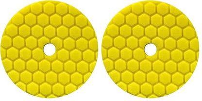 Chemical Guys BUFX111HEX6 Hex-Logic Quantum Heavy Cutting Pad, Yellow (6.5 Inch Pad made for 6 Inch backing plates) (Pack of 2) - color: Yellow, size: 6.5 inch (Pack of 2)