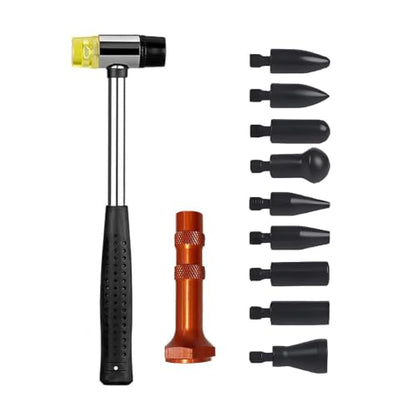 Paintless Dent Repair Kit Professional Auto Body Puller Tool - 11 Pack | Features PDR hammer, tap-down pen, and 9 shaped heads for car body and appliance metal panel DIY repair - size: Dent Puller Kit-11 Pack
