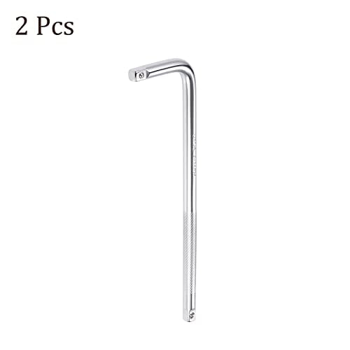 2pcs Breaker Bar - [3/8 Inch Drive] L Shape Socket Wrench Extension for Car Mechanical Equipment Repair Use, CR-V Steel